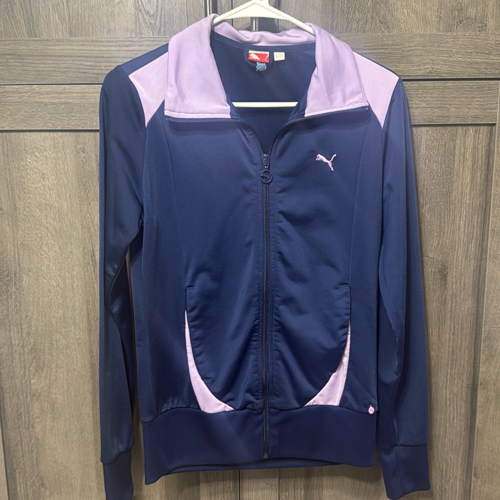 Puma Sport Lifestyle Blue & Purple Zipper Front Jacket Women's Size Small